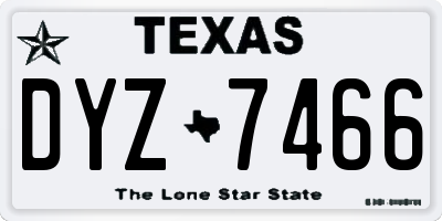TX license plate DYZ7466