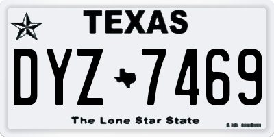 TX license plate DYZ7469