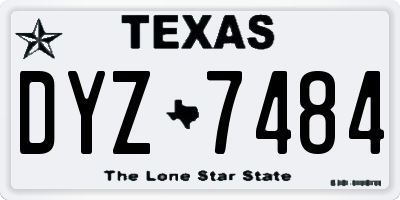 TX license plate DYZ7484