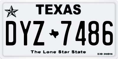 TX license plate DYZ7486