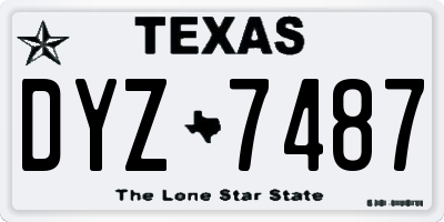 TX license plate DYZ7487