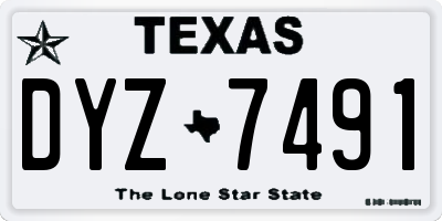 TX license plate DYZ7491