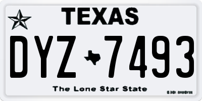 TX license plate DYZ7493