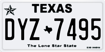 TX license plate DYZ7495