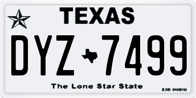 TX license plate DYZ7499