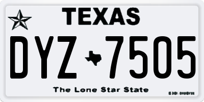 TX license plate DYZ7505