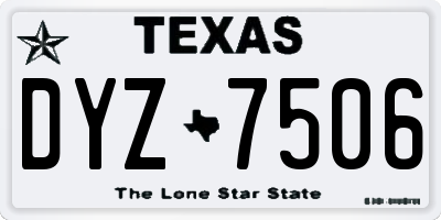 TX license plate DYZ7506