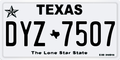 TX license plate DYZ7507