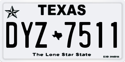 TX license plate DYZ7511