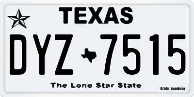 TX license plate DYZ7515