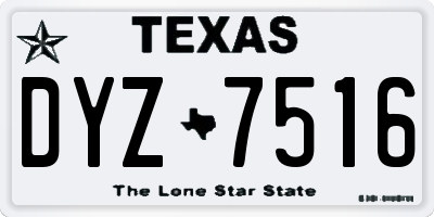 TX license plate DYZ7516