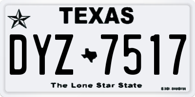 TX license plate DYZ7517