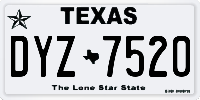 TX license plate DYZ7520
