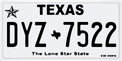 TX license plate DYZ7522