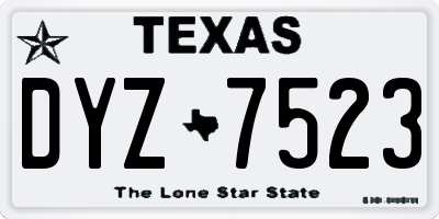 TX license plate DYZ7523