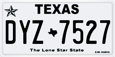 TX license plate DYZ7527