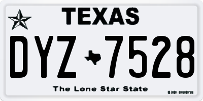 TX license plate DYZ7528