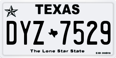 TX license plate DYZ7529