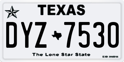 TX license plate DYZ7530