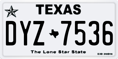 TX license plate DYZ7536