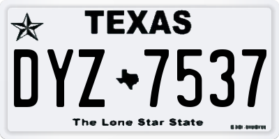 TX license plate DYZ7537