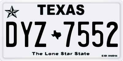 TX license plate DYZ7552
