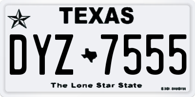 TX license plate DYZ7555