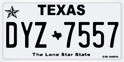 TX license plate DYZ7557