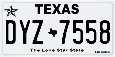 TX license plate DYZ7558