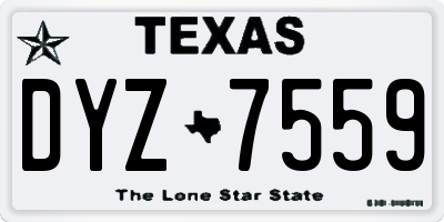 TX license plate DYZ7559