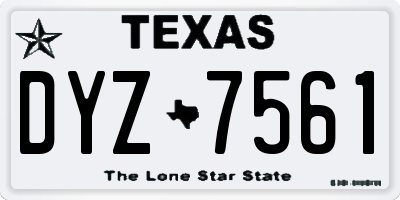 TX license plate DYZ7561