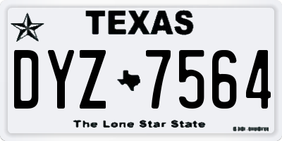 TX license plate DYZ7564