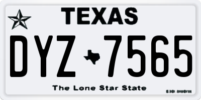 TX license plate DYZ7565