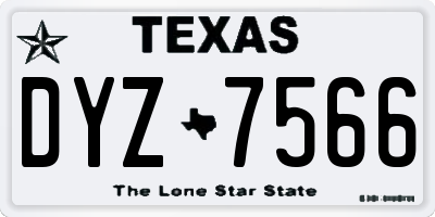 TX license plate DYZ7566
