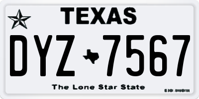 TX license plate DYZ7567