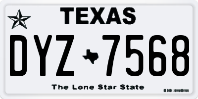TX license plate DYZ7568
