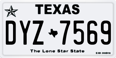 TX license plate DYZ7569