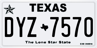 TX license plate DYZ7570