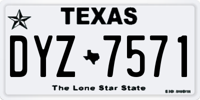 TX license plate DYZ7571