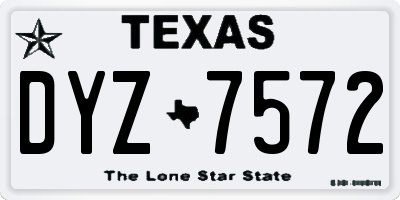 TX license plate DYZ7572