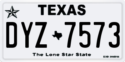TX license plate DYZ7573