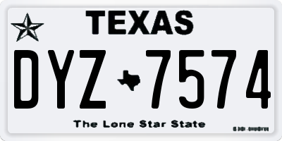 TX license plate DYZ7574