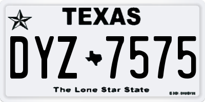 TX license plate DYZ7575