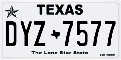 TX license plate DYZ7577