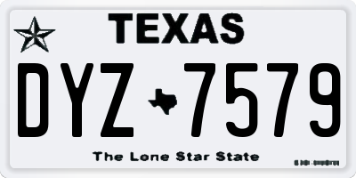TX license plate DYZ7579