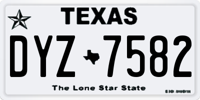 TX license plate DYZ7582