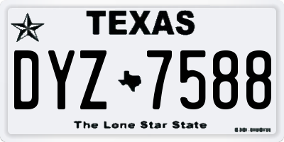 TX license plate DYZ7588