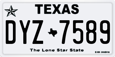 TX license plate DYZ7589