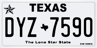 TX license plate DYZ7590