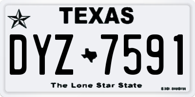 TX license plate DYZ7591